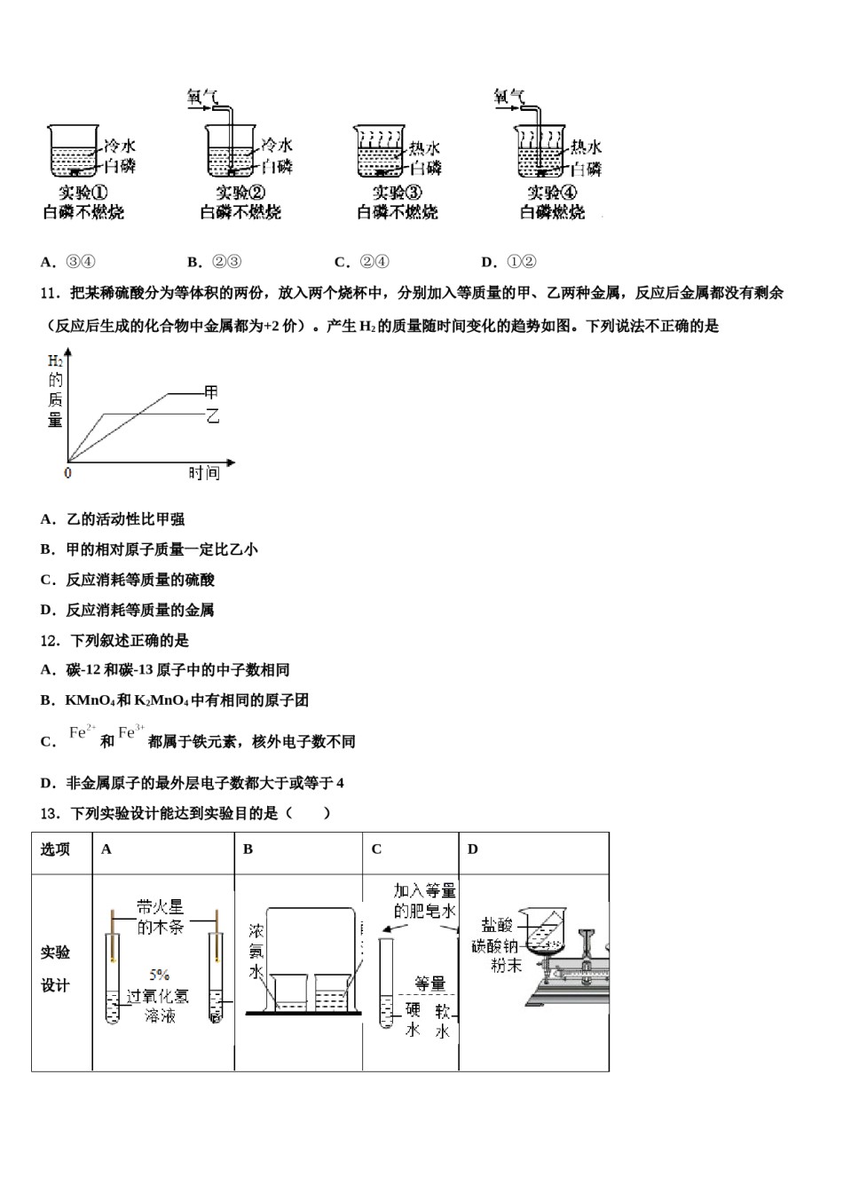 2023-2024学年江苏省苏州市星湾中学九年级化学第一学期期末调研模拟试题含解析.doc_第3页
