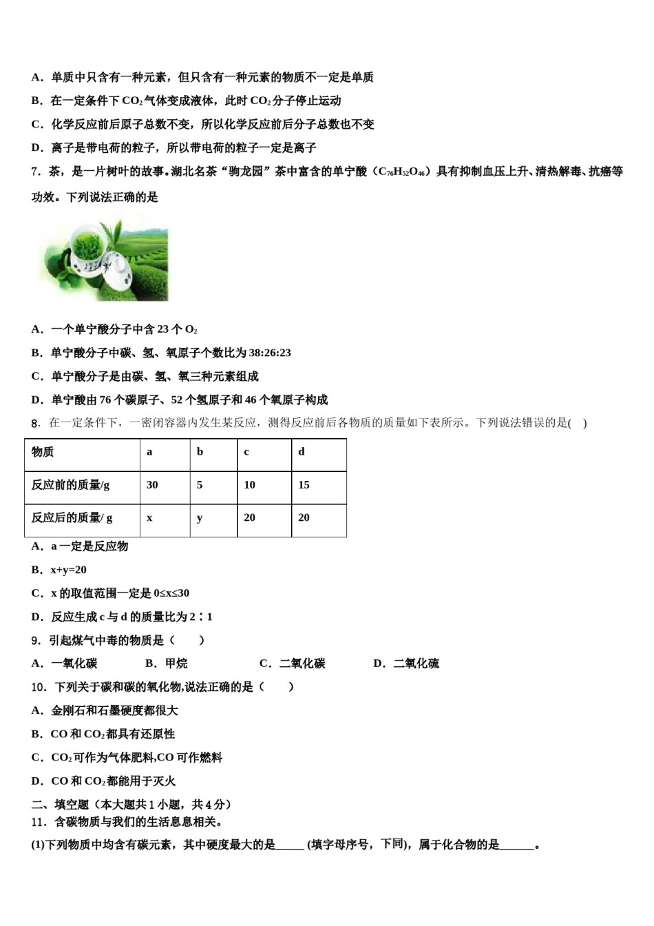 2023-2024学年江苏省苏州市松陵一中学九年级化学第一学期期末检测试题含解析.doc_第2页