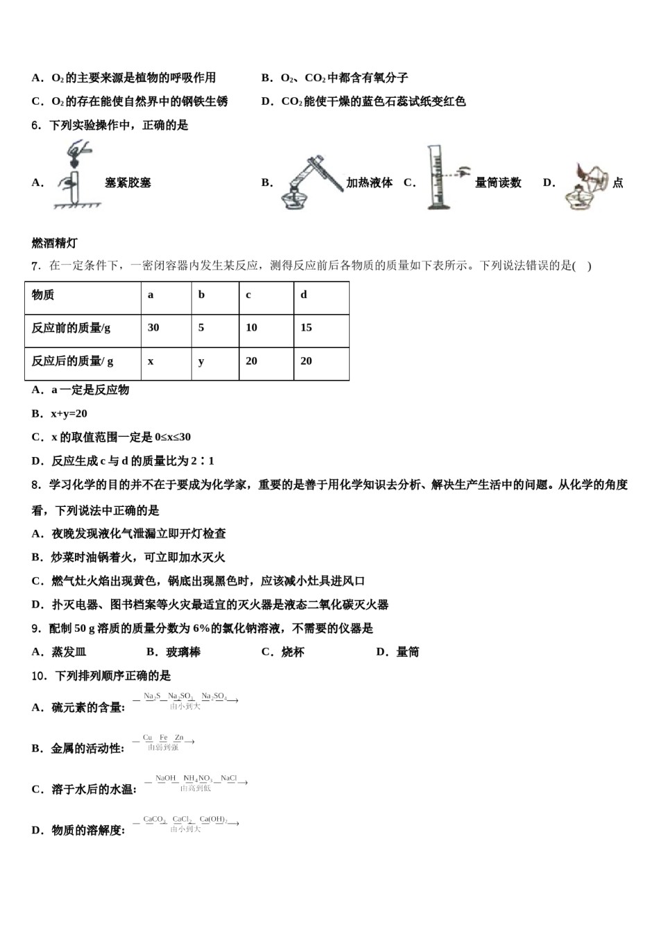 2023-2024学年江苏省苏州市草桥实验中学化学九年级第一学期期末复习检测模拟试题含解析.doc_第2页