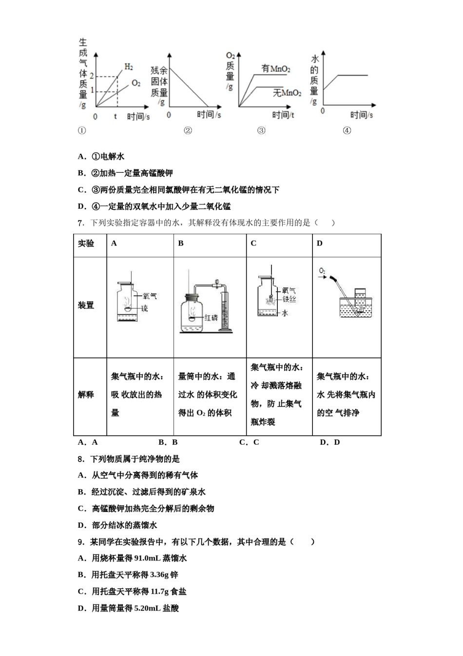 2023-2024学年江苏省苏州昆山市九年级化学第一学期期中检测模拟试题含解析.doc_第2页