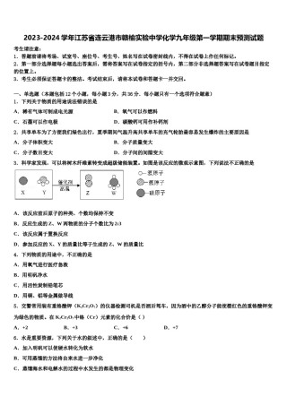 2023-2024学年江苏省连云港市赣榆实验中学化学九年级第一学期期末预测试题含解析.doc