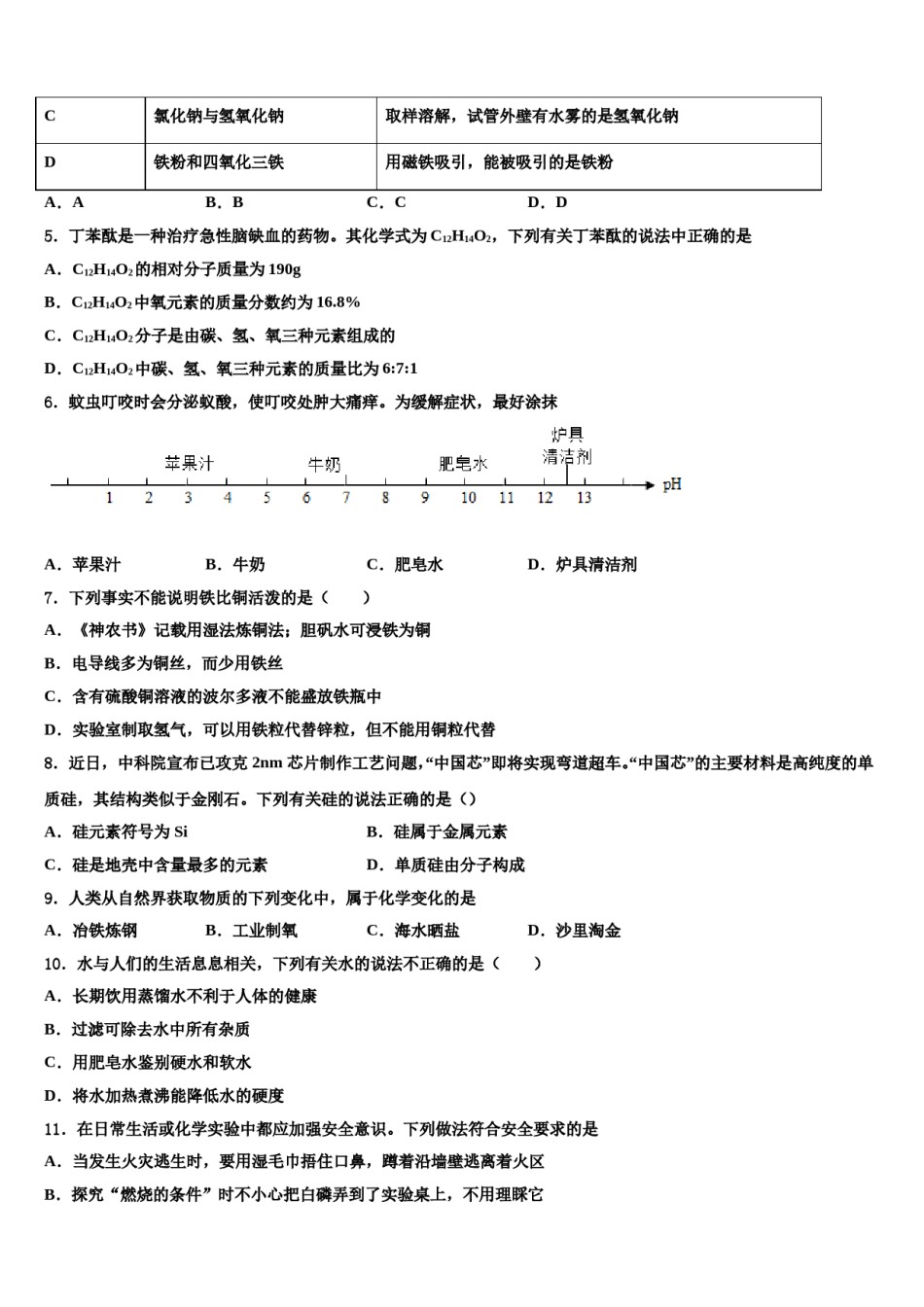 2023-2024学年江苏省邳州市新河中学化学九年级第一学期期末统考试题含解析.doc_第2页