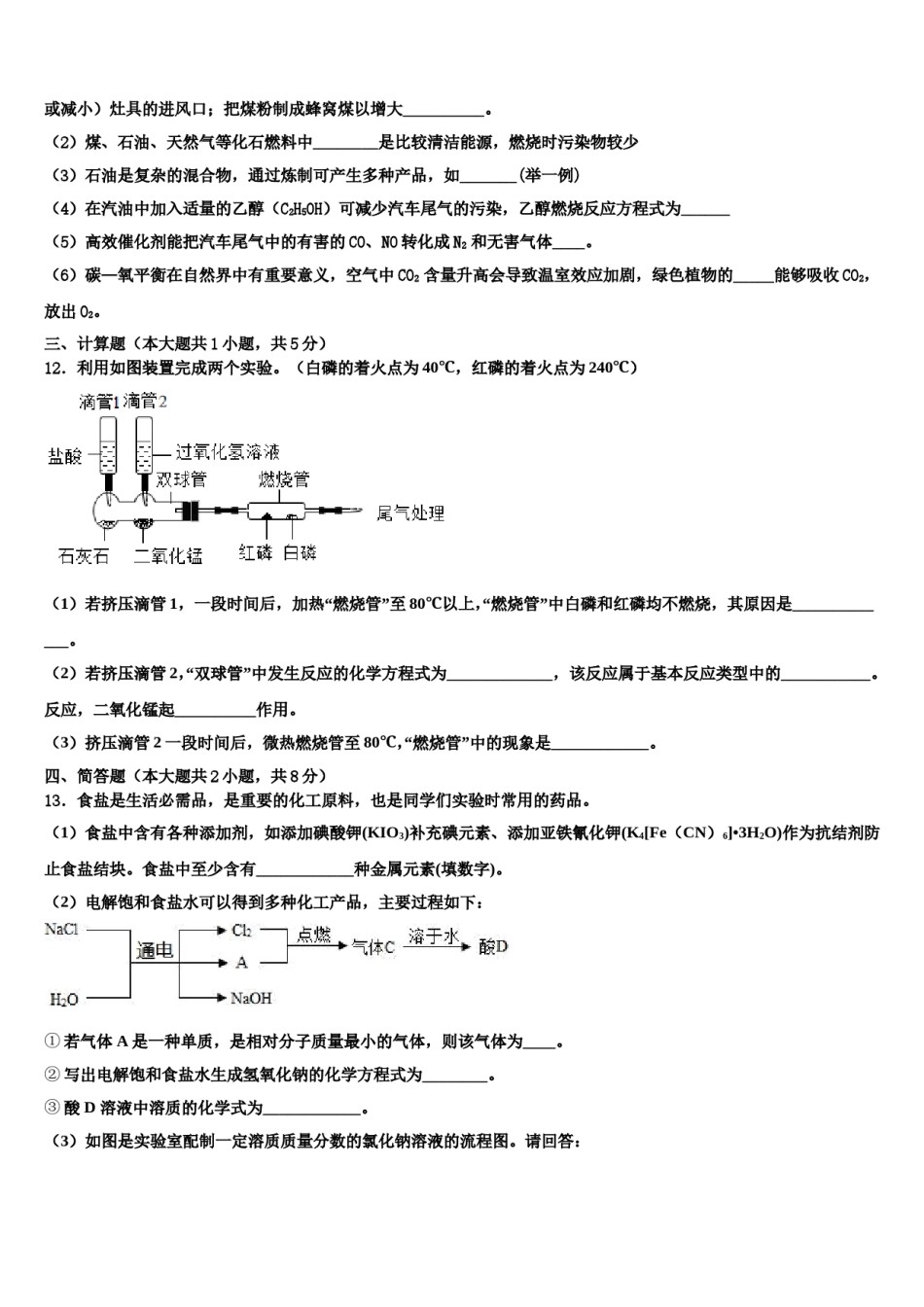 2023-2024学年江苏省镇江外国语学校九年级化学第一学期期末检测模拟试题含解析.doc_第3页