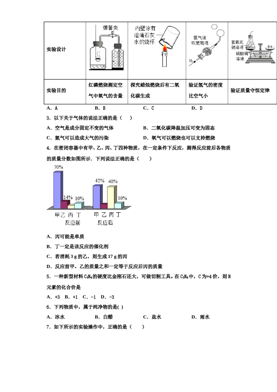 2023-2024学年江西师范大附属中学九年级化学第一学期期中达标测试试题含解析.doc_第2页