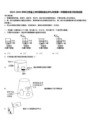 2023-2024学年江西省上饶市鄱阳县化学九年级第一学期期末复习检测试题含解析.doc
