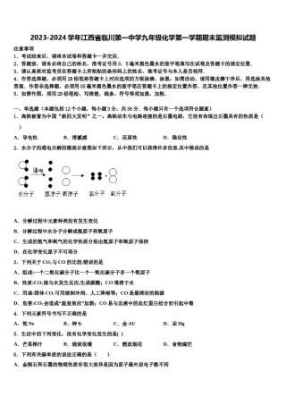 2023-2024学年江西省临川第一中学九年级化学第一学期期末监测模拟试题含解析.doc
