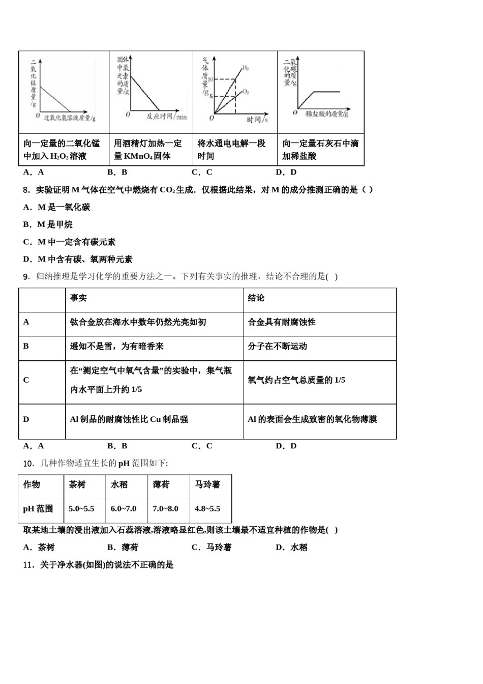2023-2024学年江西省九江市九江有色金属冶炼厂职工子弟学校九年级化学第一学期期末达标检测模拟试题含解析.doc_第3页