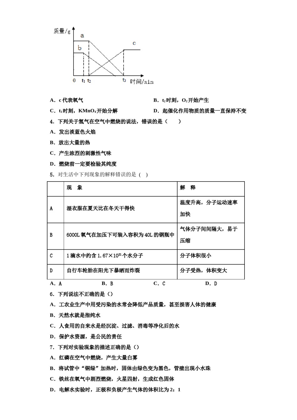 2023-2024学年江西省九江市化学九上期中检测模拟试题含解析.doc_第2页