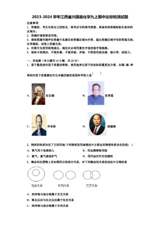 2023-2024学年江西省兴国县化学九上期中达标检测试题含解析.doc