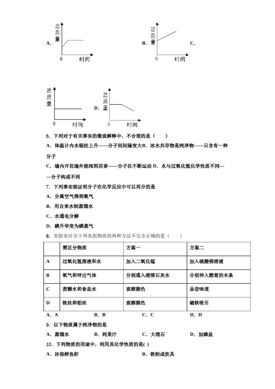 2023-2024学年江西省吉安市泰和县化学九上期中考试试题含解析.doc_第2页