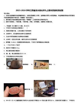 2023-2024学年江西省吉水县化学九上期末质量检测试题含解析.doc