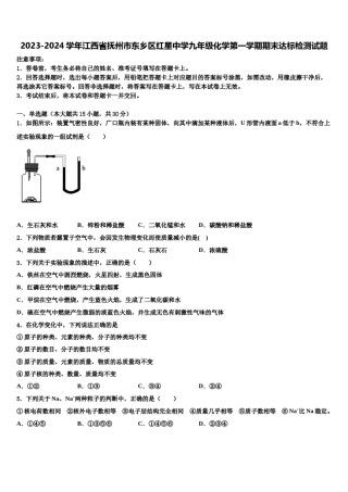 2023-2024学年江西省抚州市东乡区红星中学九年级化学第一学期期末达标检测试题含解析.doc