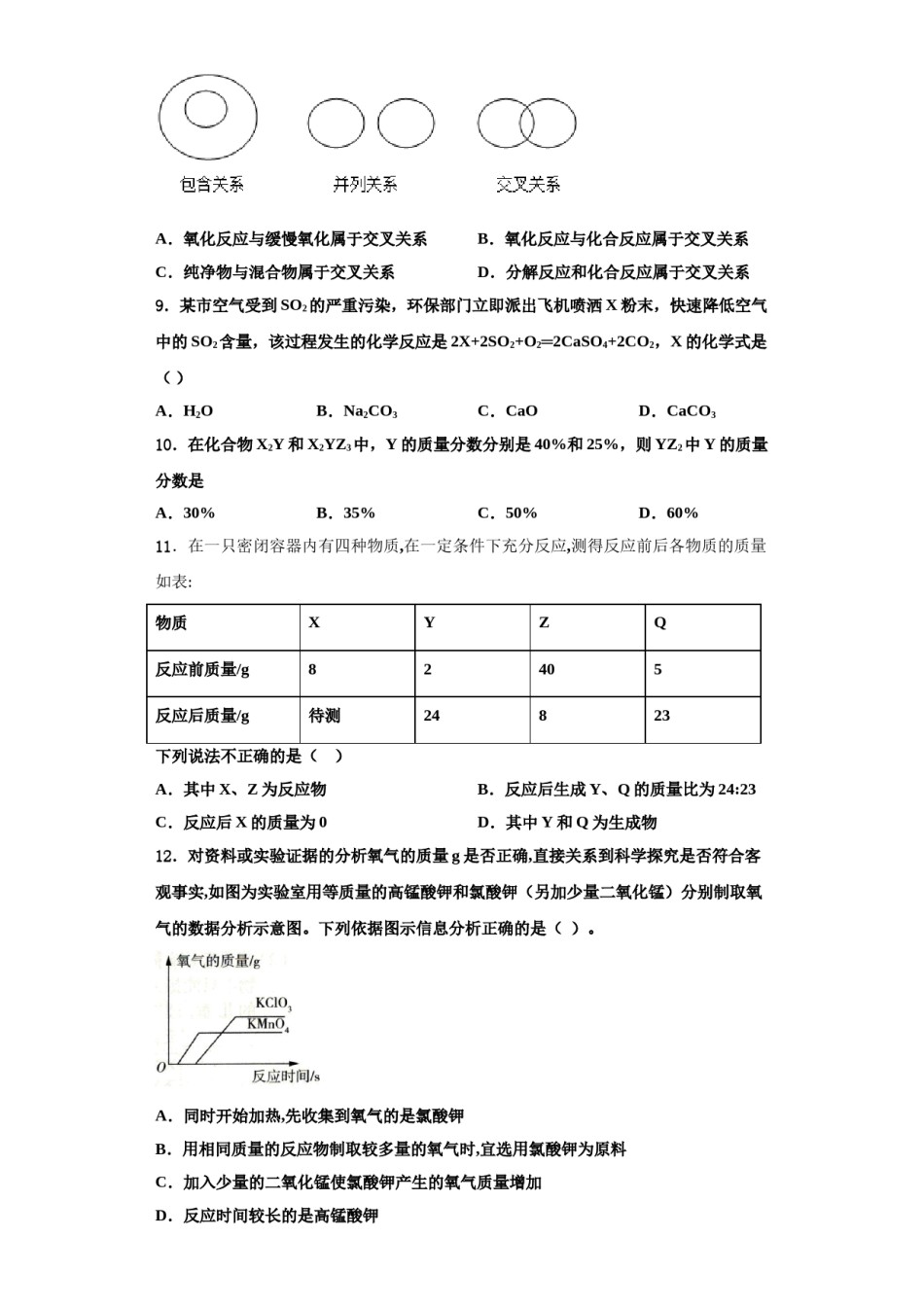 2023-2024学年江西省永修县军山中学九年级化学第一学期期中达标测试试题含解析.doc_第3页