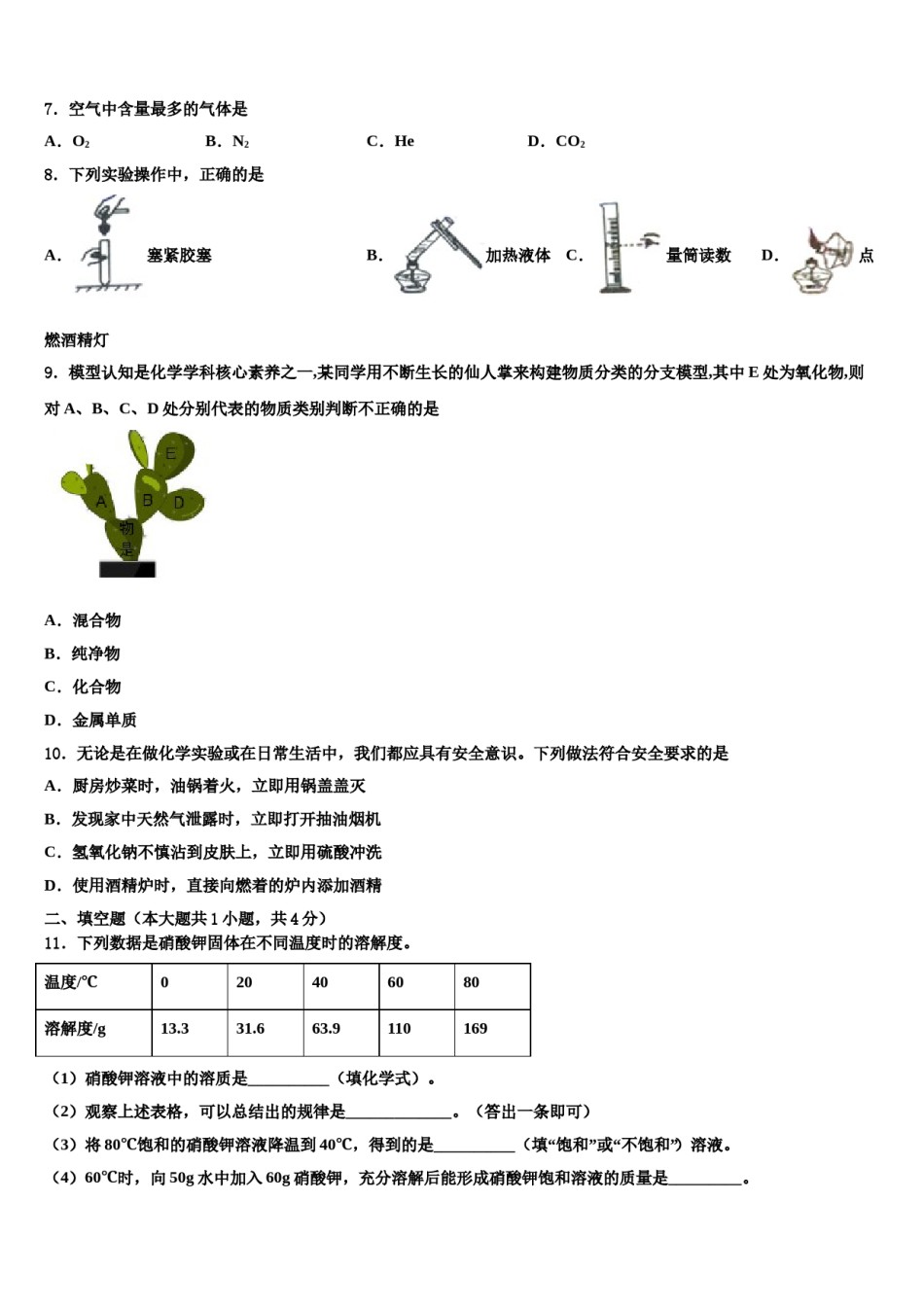 2023-2024学年江西省萍乡市莲花县化学九年级第一学期期末教学质量检测模拟试题含解析.doc_第2页
