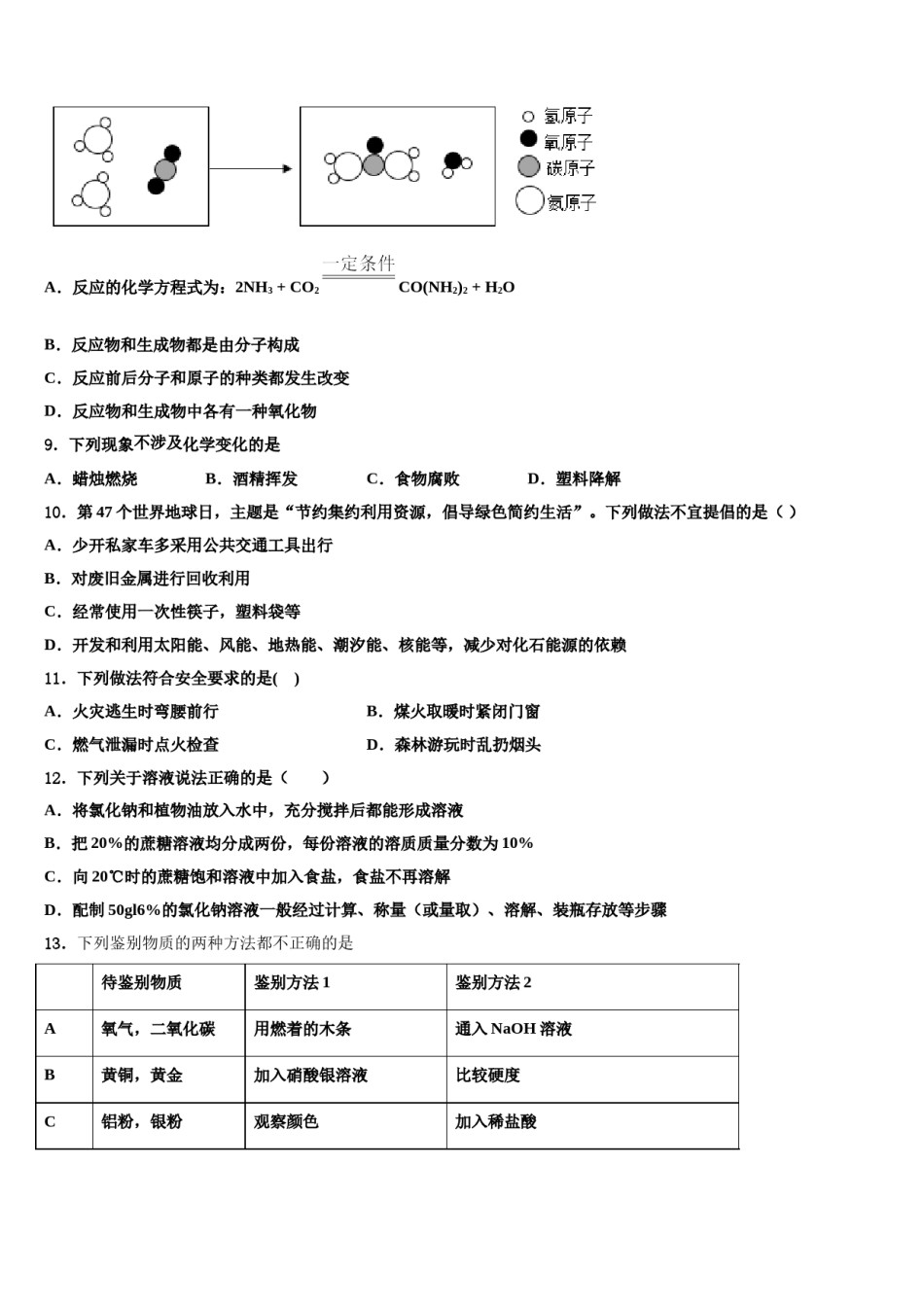 2023-2024学年江西省高安市吴有训实验学校化学九上期末学业水平测试模拟试题含解析.doc_第3页