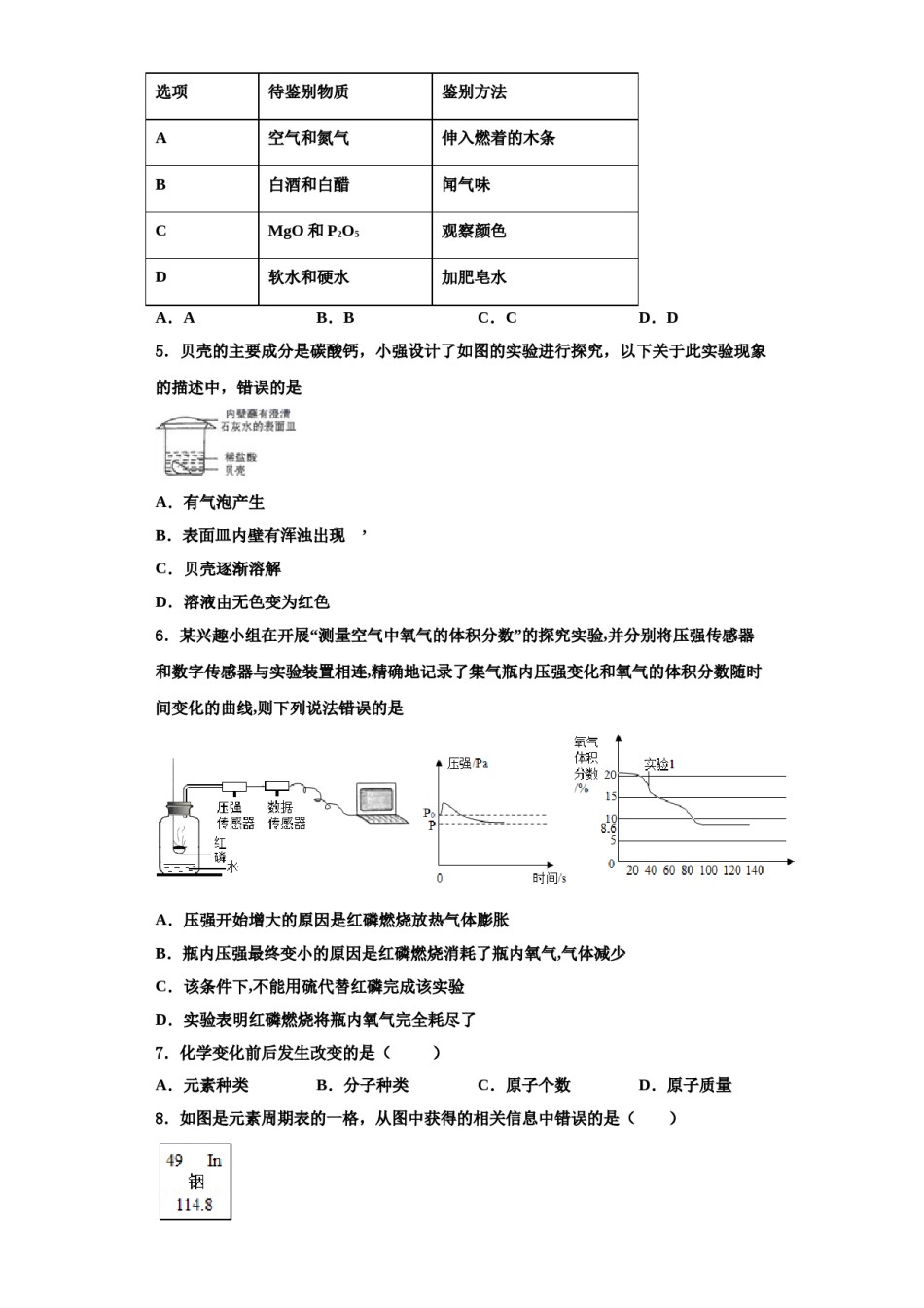 2023-2024学年江西科技学院附属中学化学九上期中学业水平测试试题含解析.doc_第2页