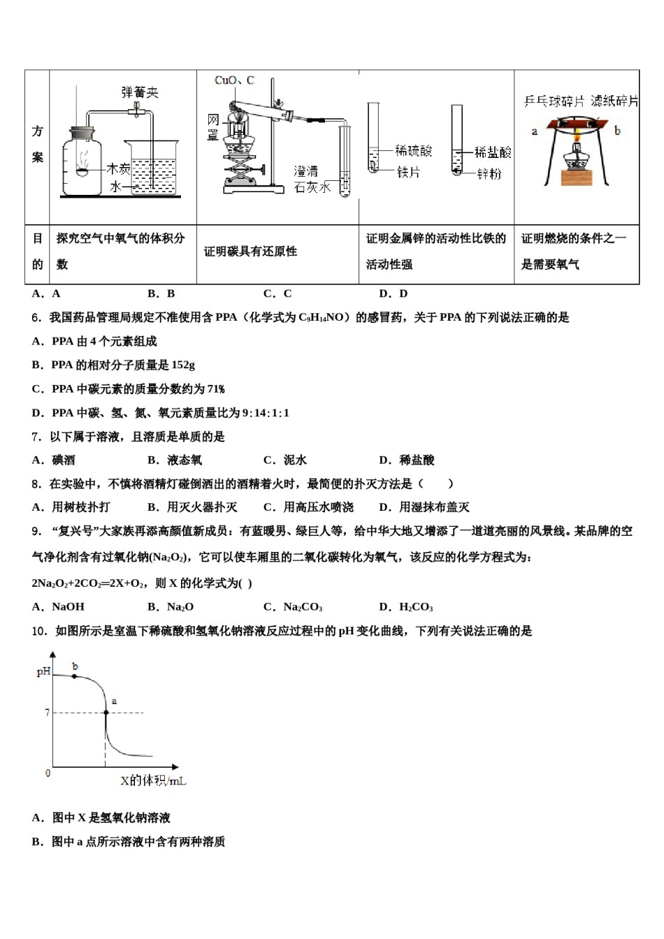 2023-2024学年江西育华学校化学九年级第一学期期末学业水平测试模拟试题含解析.doc_第2页