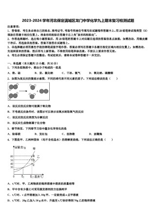2023-2024学年河北保定满城区龙门中学化学九上期末复习检测试题含解析.doc