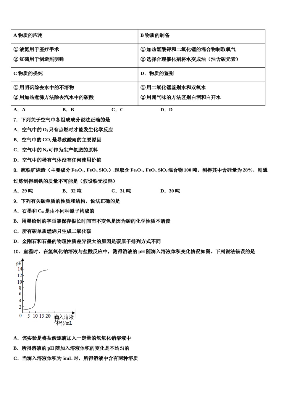 2023-2024学年河北沧州化学九年级第一学期期末学业水平测试模拟试题含解析.doc_第3页