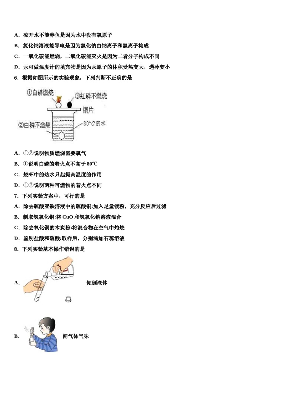 2023-2024学年河北沧州泊头市苏屯初级中学九年级化学第一学期期末质量跟踪监视试题含解析.doc_第2页