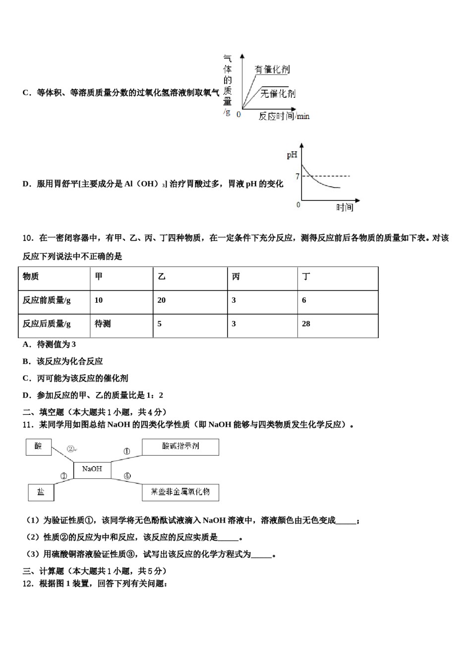 2023-2024学年河北省博野县化学九上期末综合测试试题含解析.doc_第3页