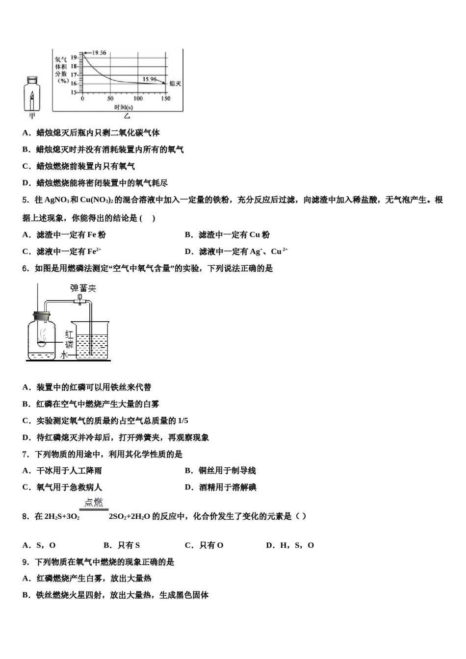 2023-2024学年河北省张家口市第一中学化学九年级第一学期期末复习检测试题含解析.doc_第2页