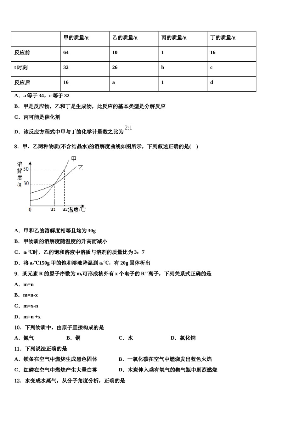 2023-2024学年河北省枣强县化学九上期末质量检测试题含解析.doc_第2页