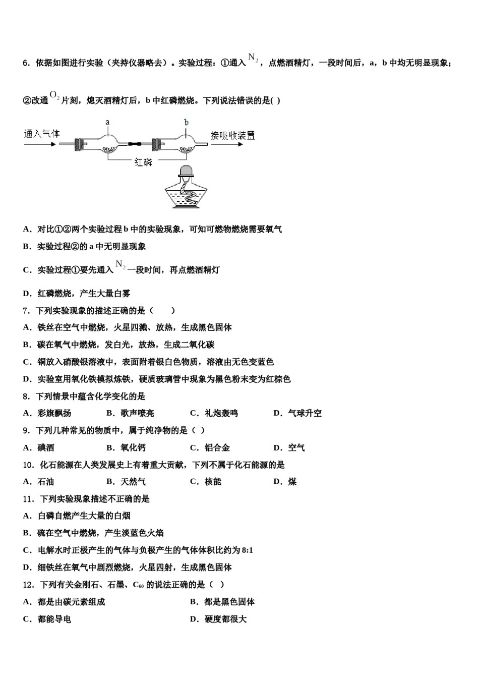 2023-2024学年河北省沧州市孟村回族自治县九年级化学第一学期期末监测模拟试题含解析.doc_第2页
