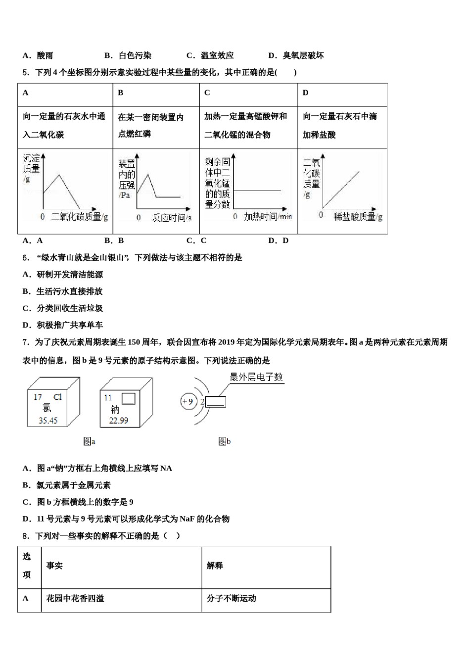 2023-2024学年河北省沧州市沧县化学九年级第一学期期末教学质量检测试题含解析.doc_第2页