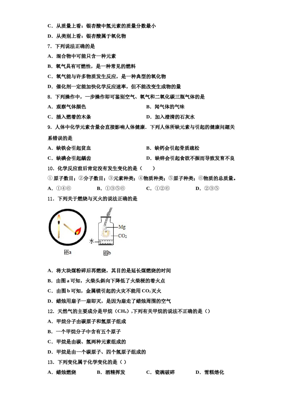 2023-2024学年河北省石家庄市四十中学九年级化学第一学期期中监测模拟试题含解析.doc_第2页