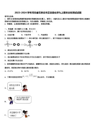 2023-2024学年河北省石家庄市正定县化学九上期末达标测试试题含解析.doc
