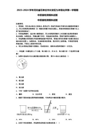 2023-2024学年河北省石家庄市长安区九年级化学第一学期期中质量检测模拟试题含解析.doc