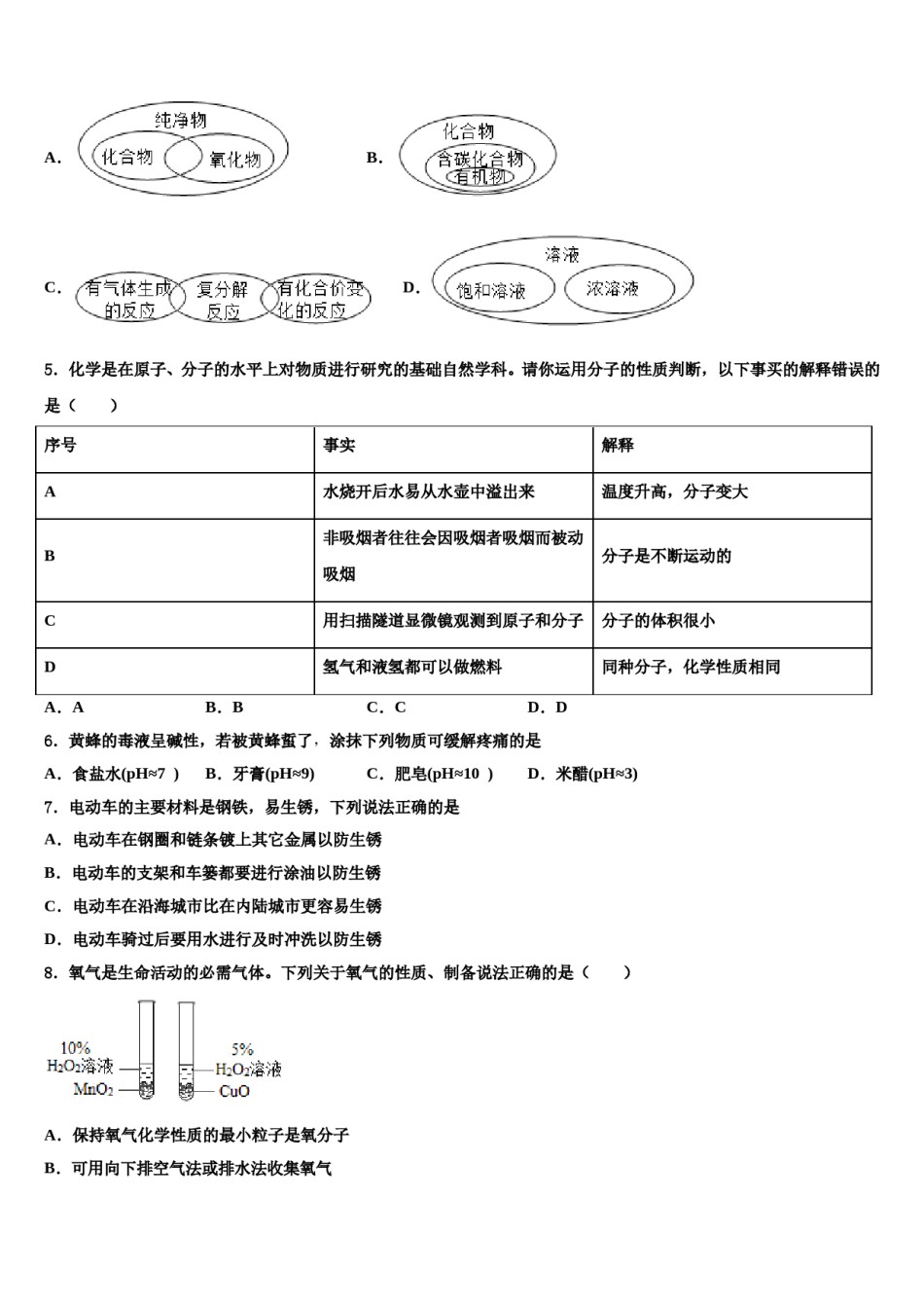 2023-2024学年河北省石家庄新世纪外国语学校化学九年级第一学期期末检测试题含解析.doc_第2页