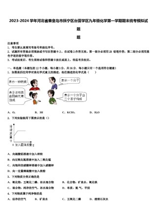 2023-2024学年河北省秦皇岛市抚宁区台营学区九年级化学第一学期期末统考模拟试题含解析.doc