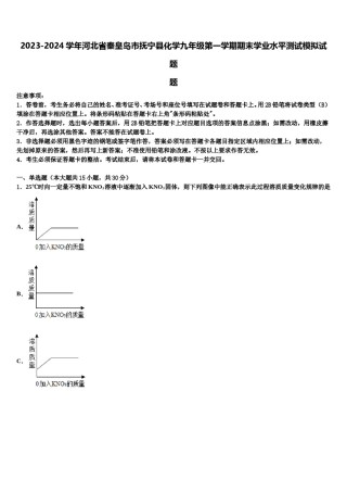 2023-2024学年河北省秦皇岛市抚宁县化学九年级第一学期期末学业水平测试模拟试题含解析.doc