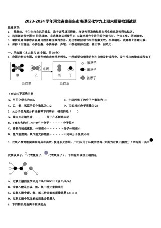 2023-2024学年河北省秦皇岛市海港区化学九上期末质量检测试题含解析.doc