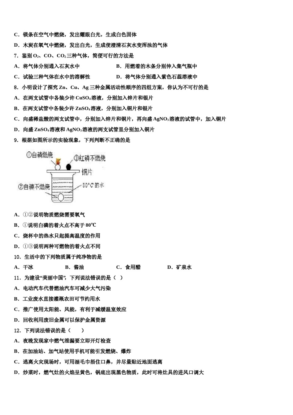2023-2024学年河北省衡水市故城聚龙中学九年级化学第一学期期末经典试题含解析.doc_第2页