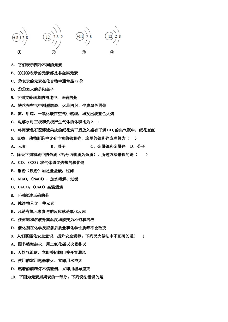 2023-2024学年河北省邯郸市临漳县化学九上期末学业水平测试模拟试题含解析.doc_第2页
