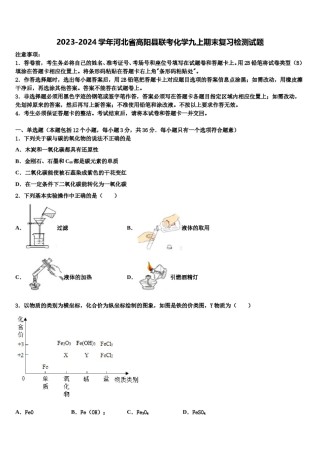 2023-2024学年河北省高阳县联考化学九上期末复习检测试题含解析.doc