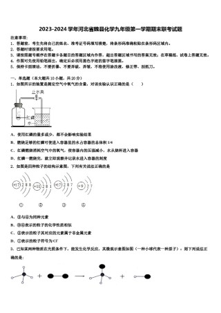 2023-2024学年河北省魏县化学九年级第一学期期末联考试题含解析.doc