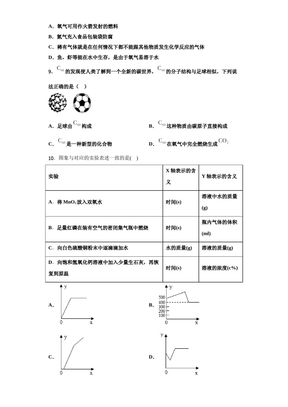 2023-2024学年河南省信阳市名校化学九上期中复习检测模拟试题含解析.doc_第2页