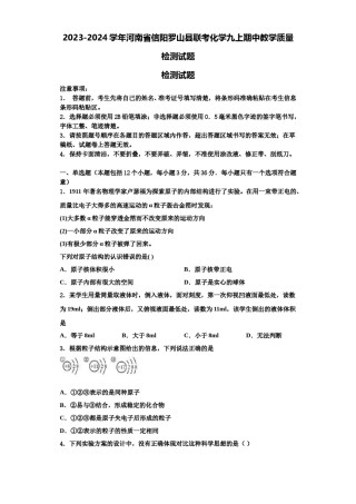 2023-2024学年河南省信阳罗山县联考化学九上期中教学质量检测试题含解析.doc