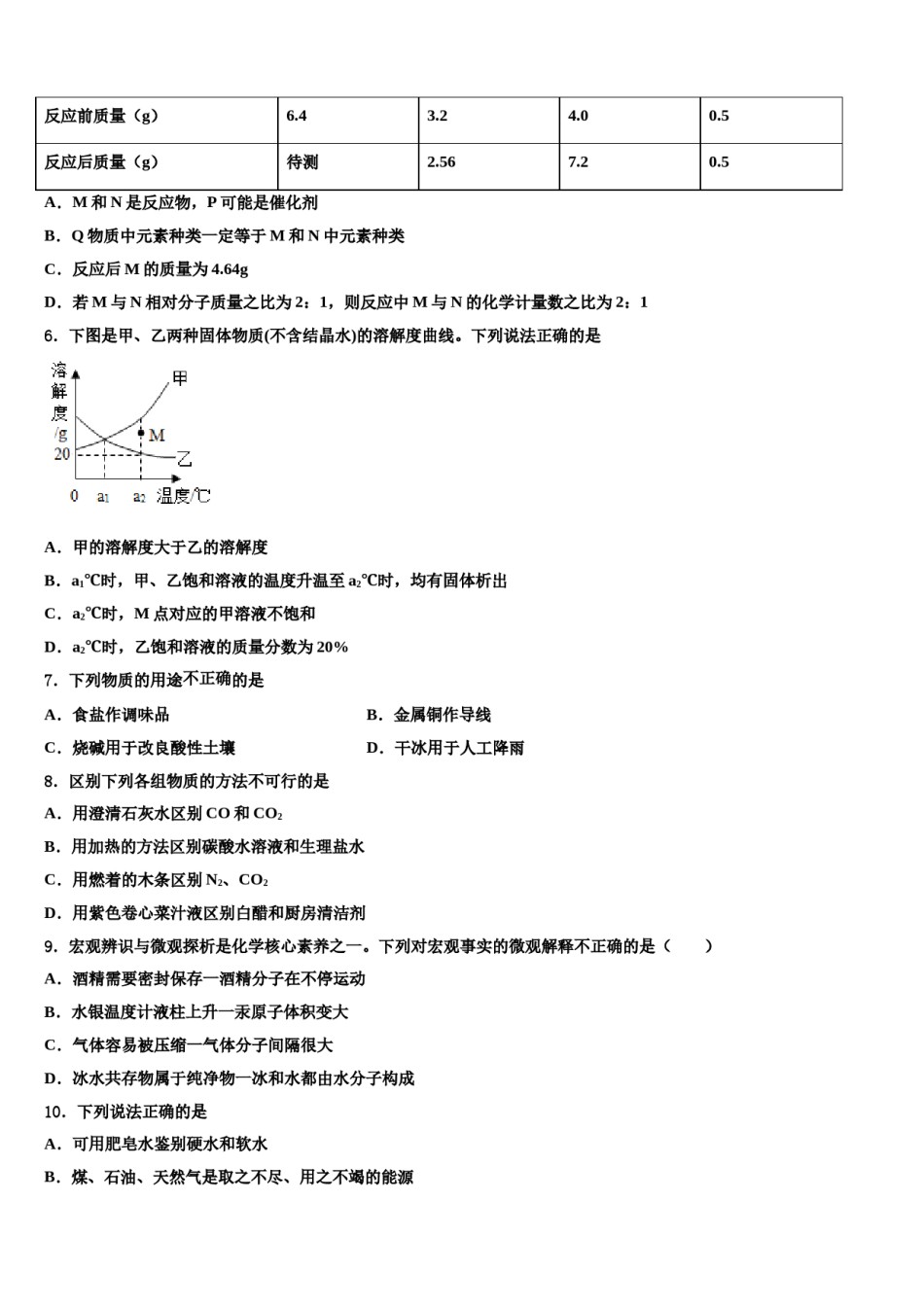 2023-2024学年河南省信阳罗山县联考化学九年级第一学期期末检测模拟试题含解析.doc_第2页