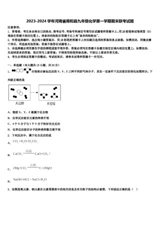 2023-2024学年河南省南和县九年级化学第一学期期末联考试题含解析.doc