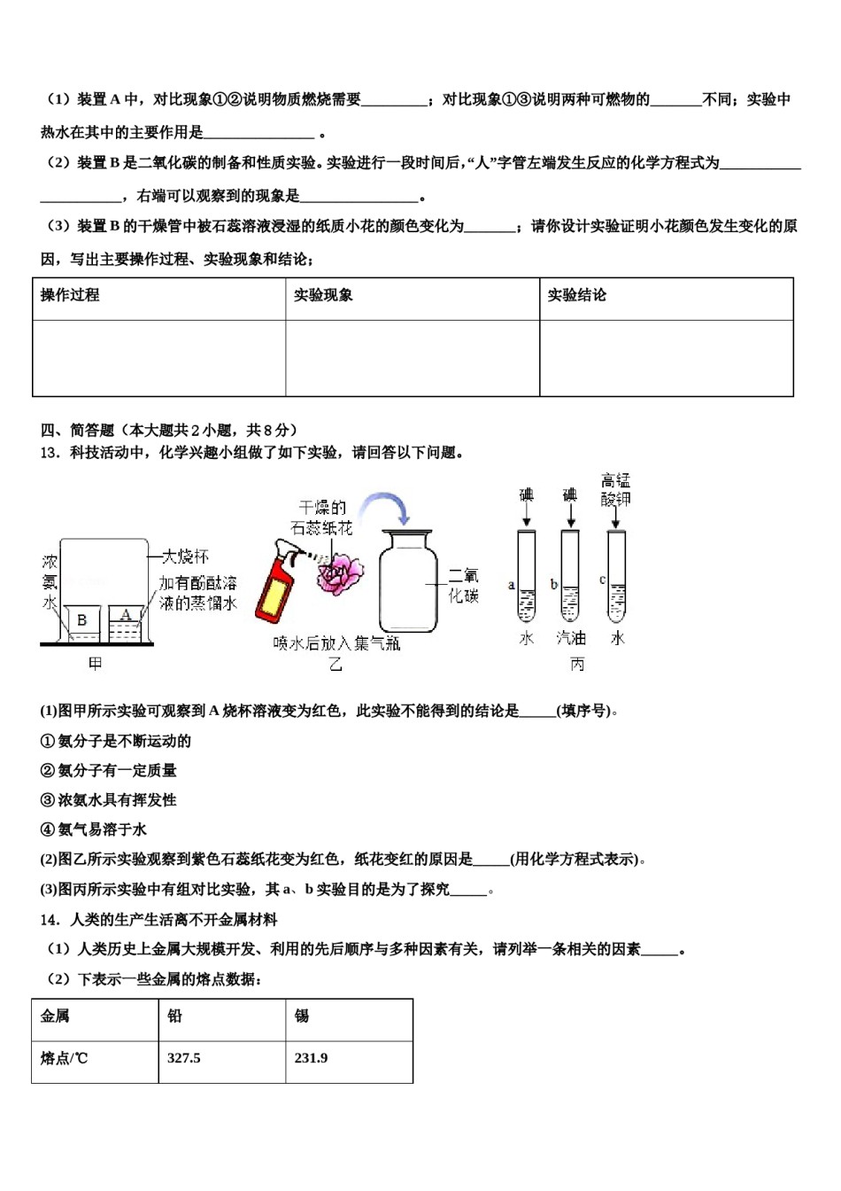 2023-2024学年河南省商丘柘城县联考九年级化学第一学期期末综合测试模拟试题含解析.doc_第3页