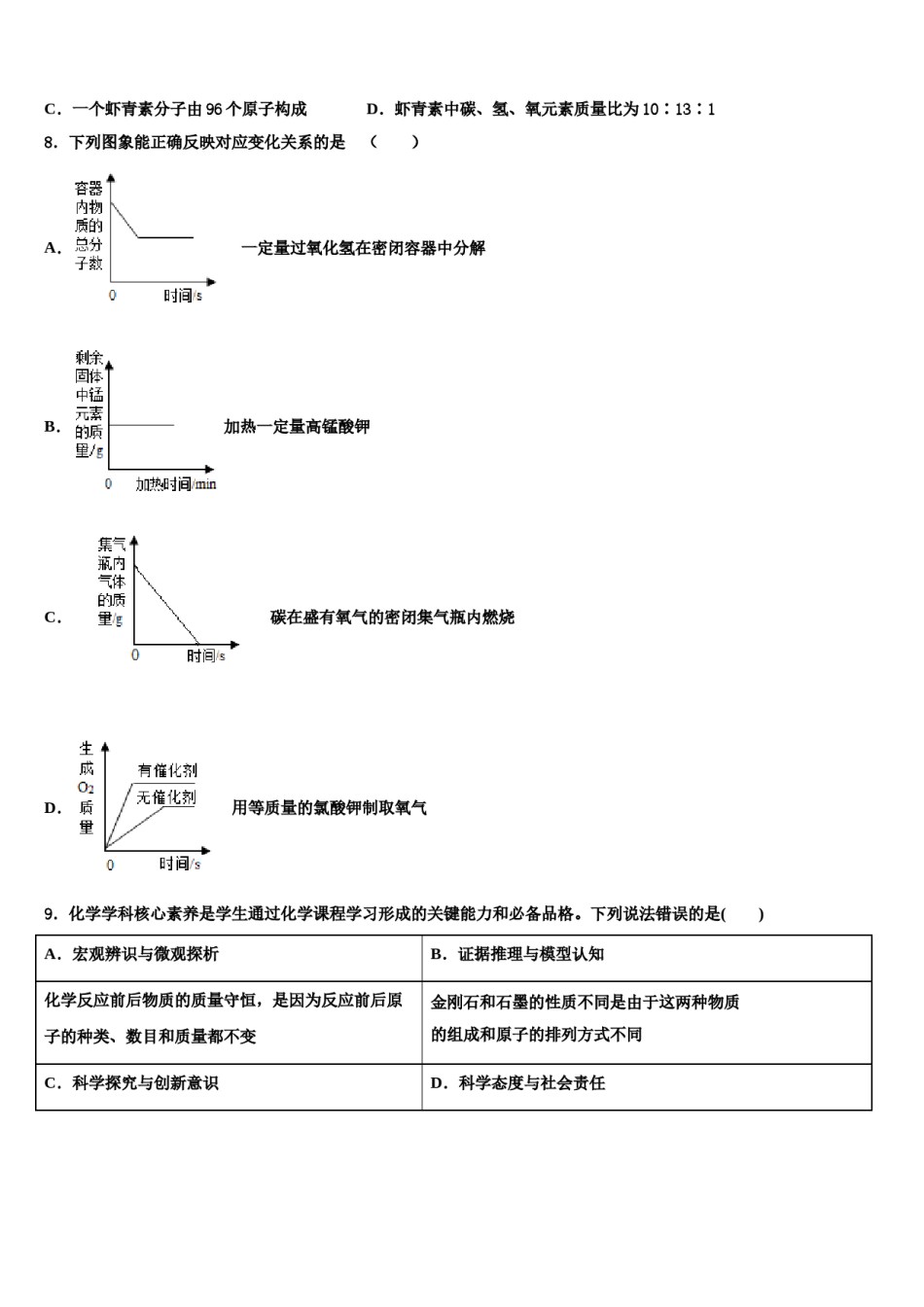 2023-2024学年河南省商丘柘城县联考化学九年级第一学期期末检测模拟试题含解析.doc_第2页
