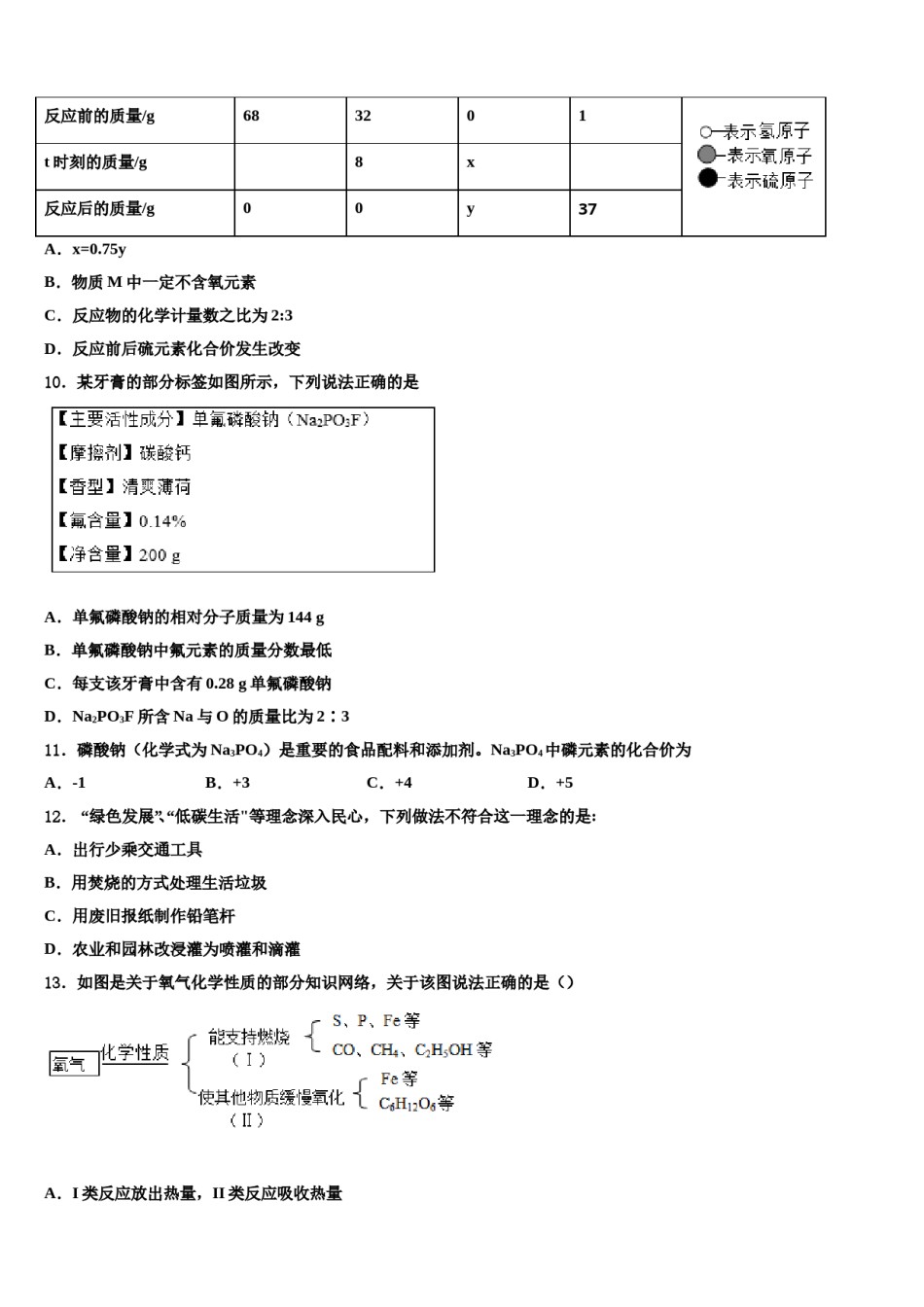 2023-2024学年河南省安阳市内黄县化学九上期末联考模拟试题含解析.doc_第3页