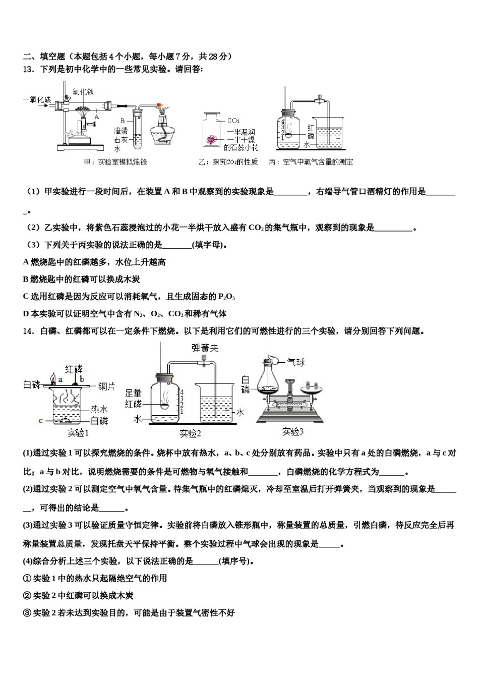2023-2024学年河南省平顶山宝丰县联考化学九年级第一学期期末监测试题含解析.doc_第3页