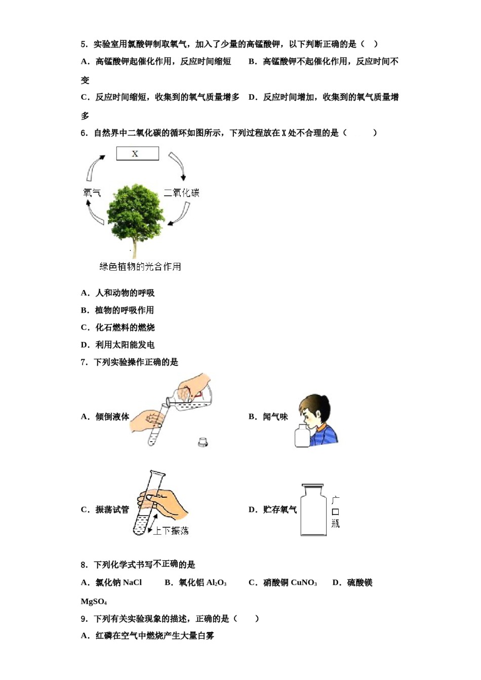 2023-2024学年河南省开封市西北片区化学九上期中调研模拟试题含解析.doc_第2页