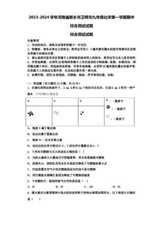 2023-2024学年河南省新乡市卫辉市九年级化学第一学期期中综合测试试题含解析.doc